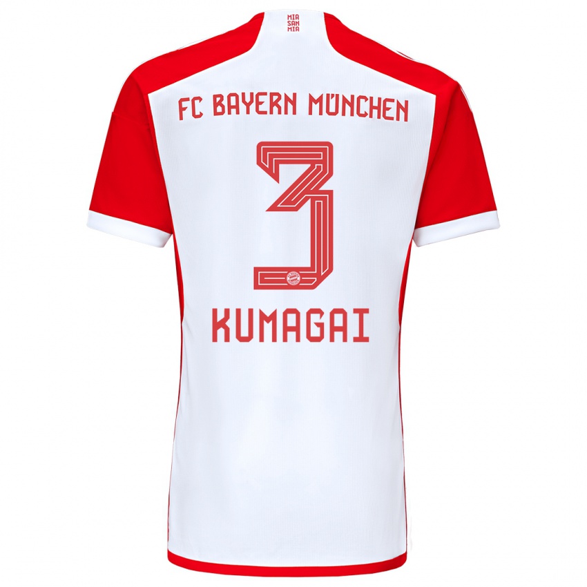 Herren Saki Kumagai #3 Rot-Weiss Heimtrikot Trikot 2023/24 T-Shirt Österreich