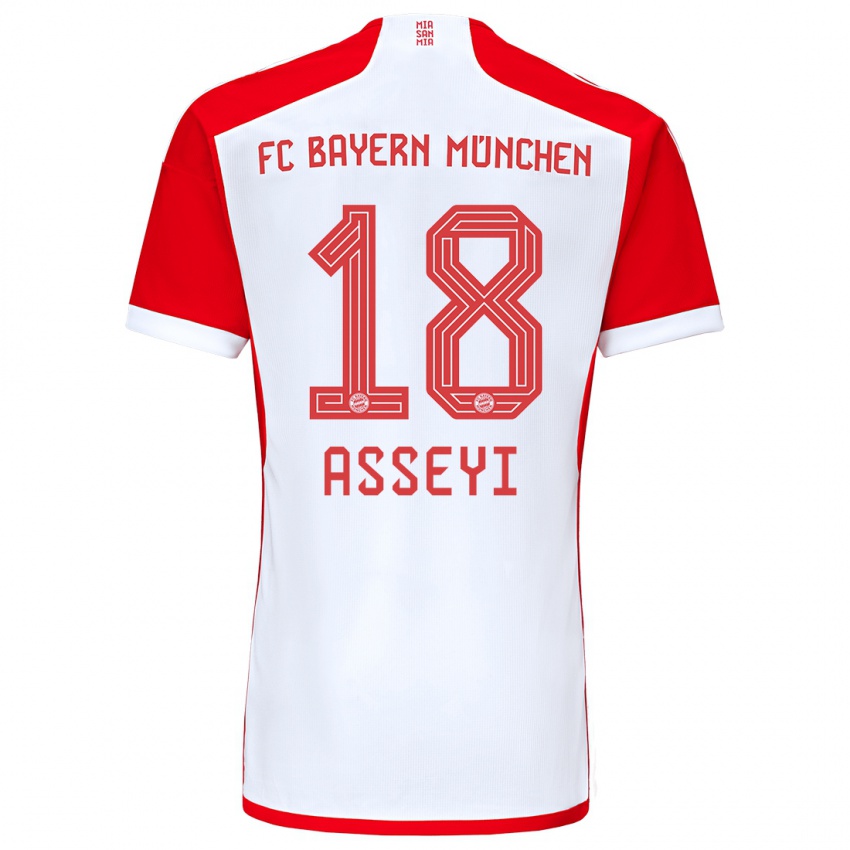Herren Viviane Asseyi #18 Rot-Weiss Heimtrikot Trikot 2023/24 T-Shirt Österreich