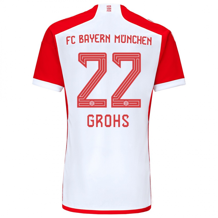 Herren Maria Luisa Grohs #22 Rot-Weiss Heimtrikot Trikot 2023/24 T-Shirt Österreich