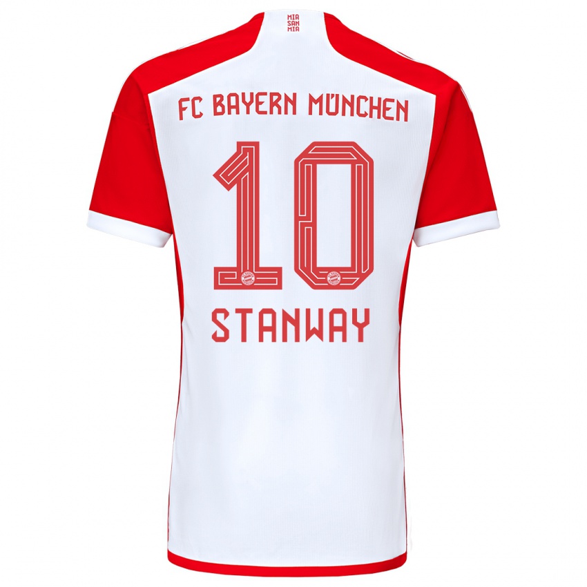 Herren Georgia Stanway #10 Rot-Weiss Heimtrikot Trikot 2023/24 T-Shirt Österreich