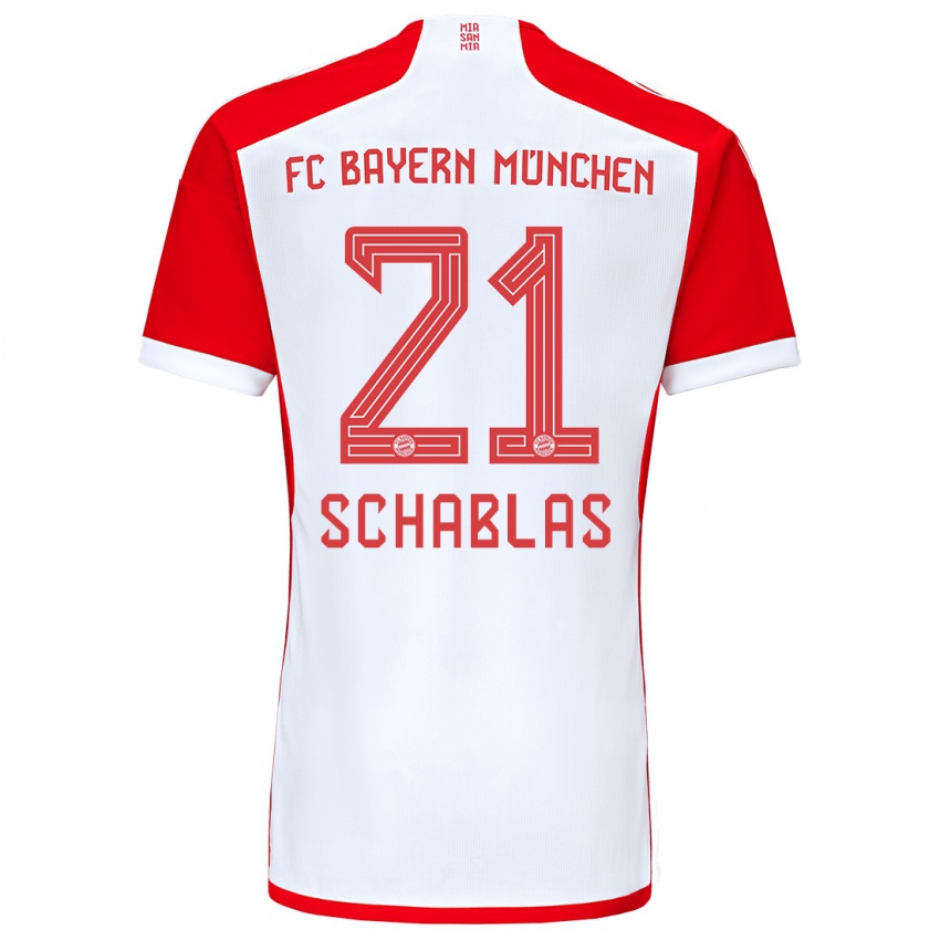 Herren Matteo Schablas #21 Rot-Weiss Heimtrikot Trikot 2023/24 T-Shirt Österreich