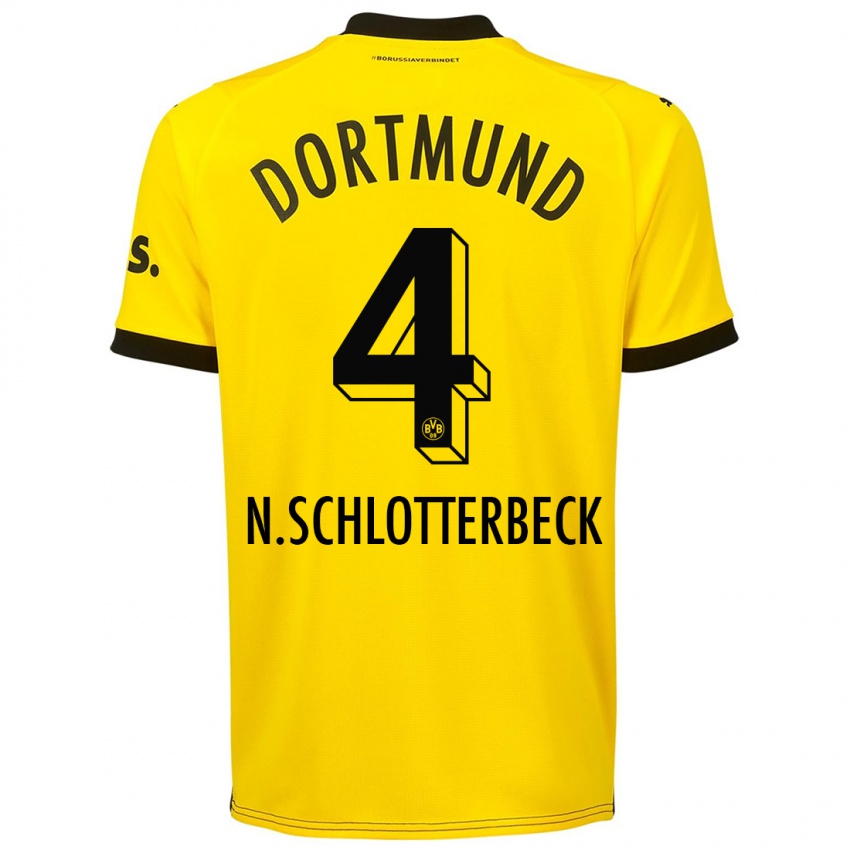 Herren Nico Schlotterbeck #4 Gelb Heimtrikot Trikot 2023/24 T-Shirt Österreich