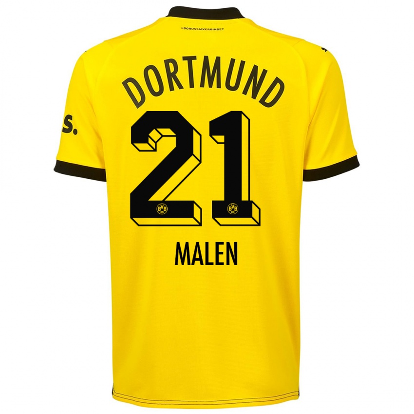 Herren Donyell Malen #21 Gelb Heimtrikot Trikot 2023/24 T-Shirt Österreich