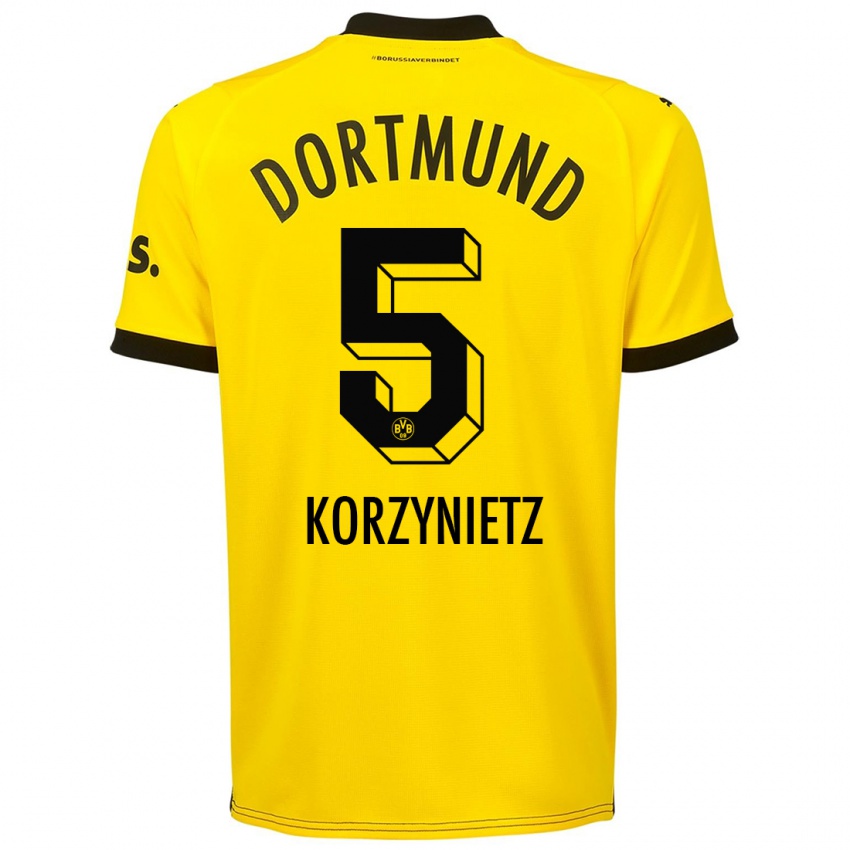 Herren Jaden Korzynietz #5 Gelb Heimtrikot Trikot 2023/24 T-Shirt Österreich