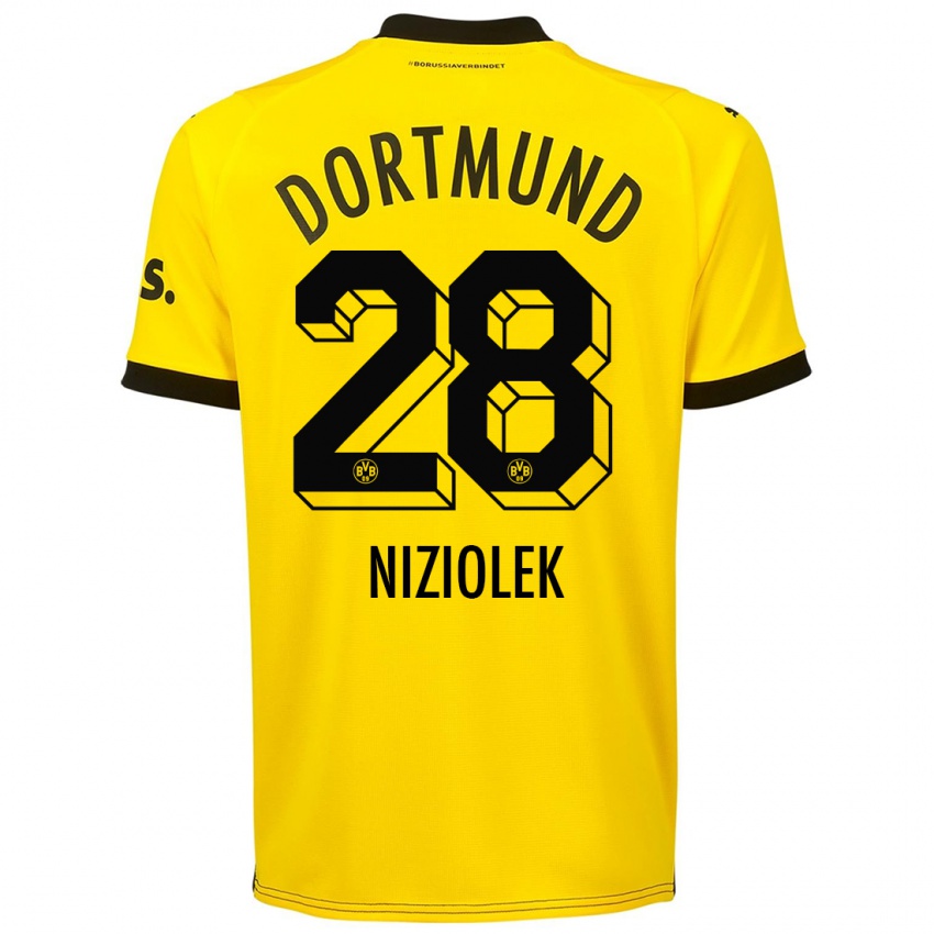 Herren Alex Niziolek #28 Gelb Heimtrikot Trikot 2023/24 T-Shirt Österreich
