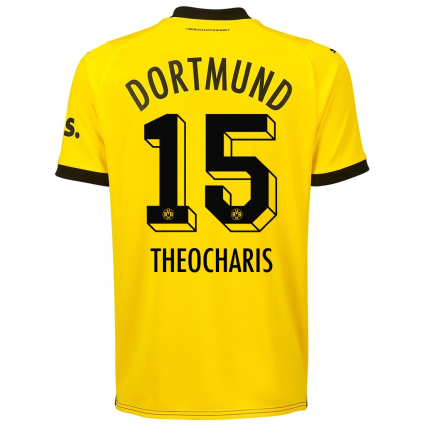 Herren Elefterios Theocharis #15 Gelb Heimtrikot Trikot 2023/24 T-Shirt Österreich