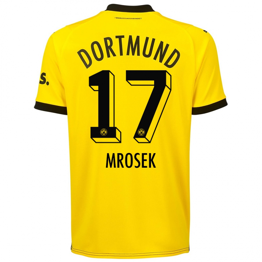 Herren Noah Mrosek #17 Gelb Heimtrikot Trikot 2023/24 T-Shirt Österreich
