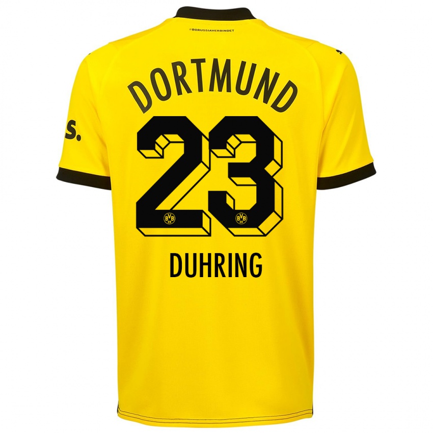 Herren Marc Niclas Duhring #23 Gelb Heimtrikot Trikot 2023/24 T-Shirt Österreich