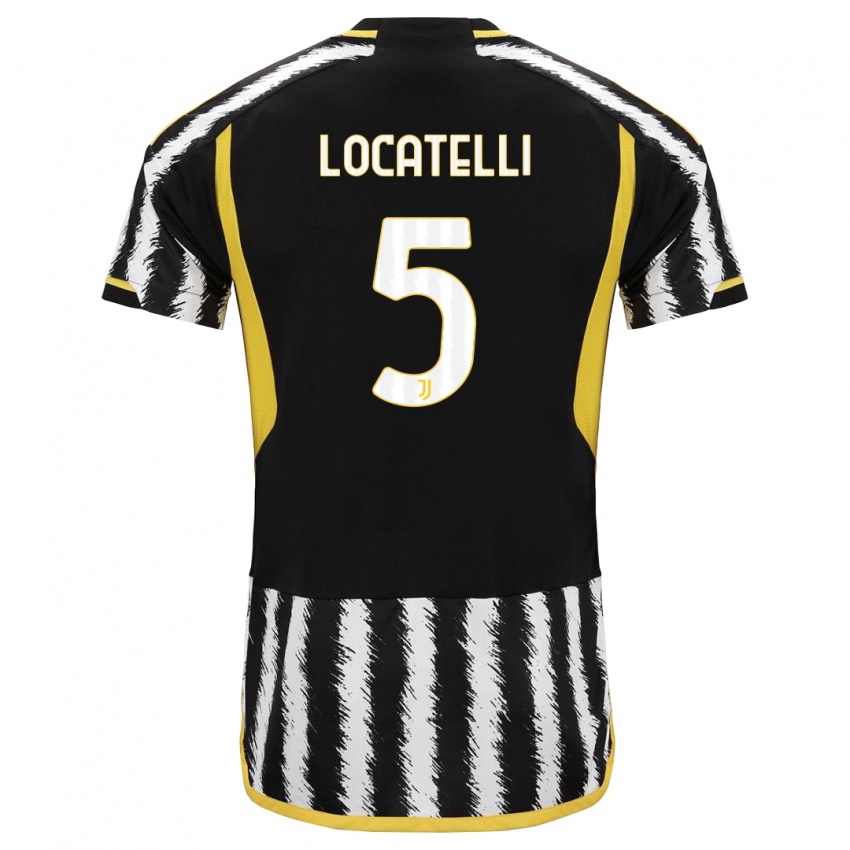 Herren Manuel Locatelli #5 Schwarz-Weiss Heimtrikot Trikot 2023/24 T-Shirt Österreich