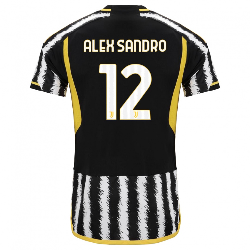 Herren Alex Sandro #12 Schwarz-Weiss Heimtrikot Trikot 2023/24 T-Shirt Österreich