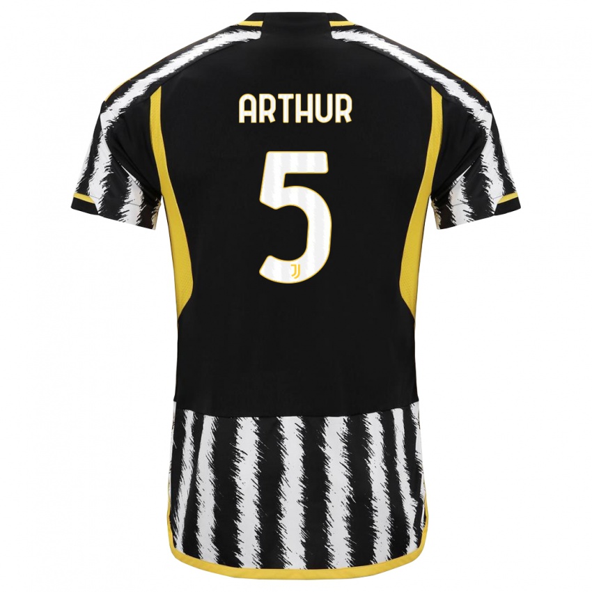 Herren Arthur #5 Schwarz-Weiss Heimtrikot Trikot 2023/24 T-Shirt Österreich