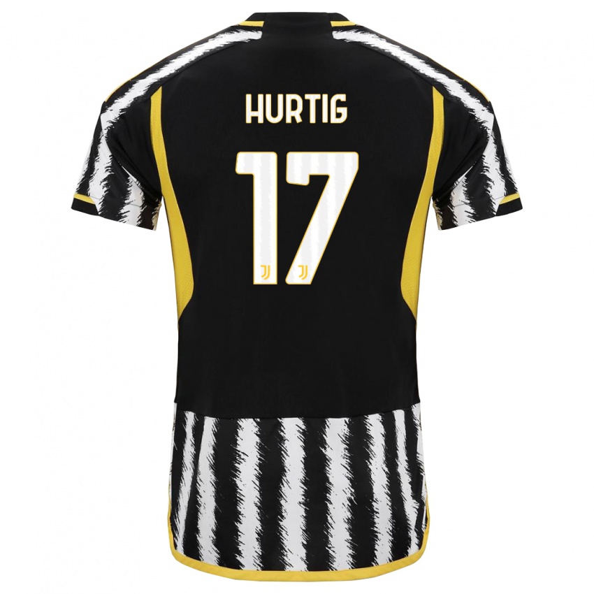 Herren Lina Hurtig #17 Schwarz-Weiss Heimtrikot Trikot 2023/24 T-Shirt Österreich