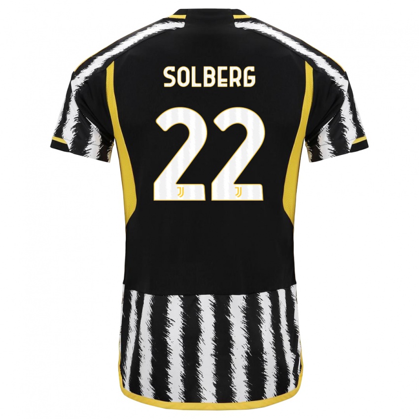 Herren Elias Solberg #22 Schwarz-Weiss Heimtrikot Trikot 2023/24 T-Shirt Österreich