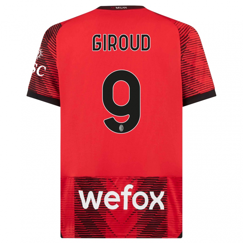 Herren Olivier Giroud #9 Rot Schwarz Heimtrikot Trikot 2023/24 T-Shirt Österreich
