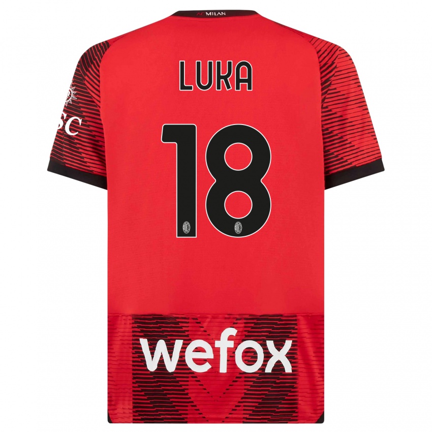 Herren Luka Romero #18 Rot Schwarz Heimtrikot Trikot 2023/24 T-Shirt Österreich