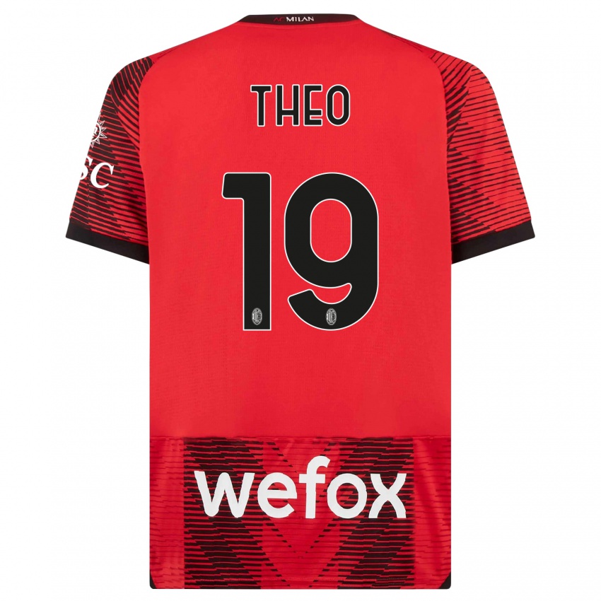 Herren Theo Hernandez #19 Rot Schwarz Heimtrikot Trikot 2023/24 T-Shirt Österreich