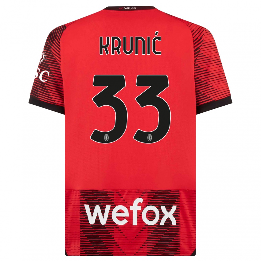 Herren Rade Krunic #33 Rot Schwarz Heimtrikot Trikot 2023/24 T-Shirt Österreich