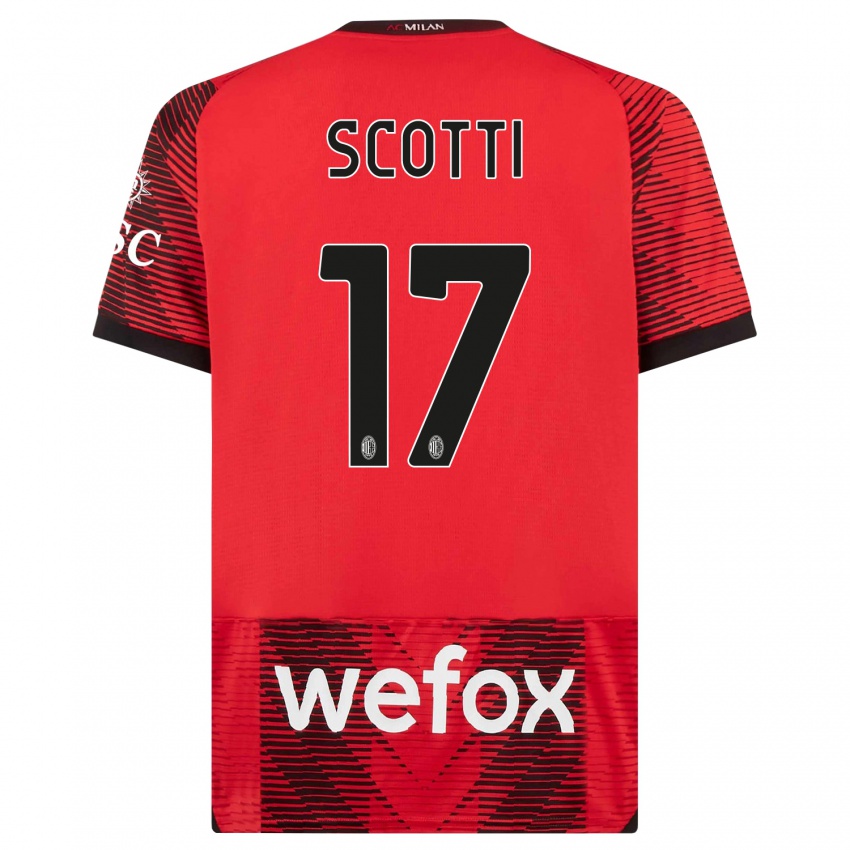 Herren Filippo Scotti #17 Rot Schwarz Heimtrikot Trikot 2023/24 T-Shirt Österreich
