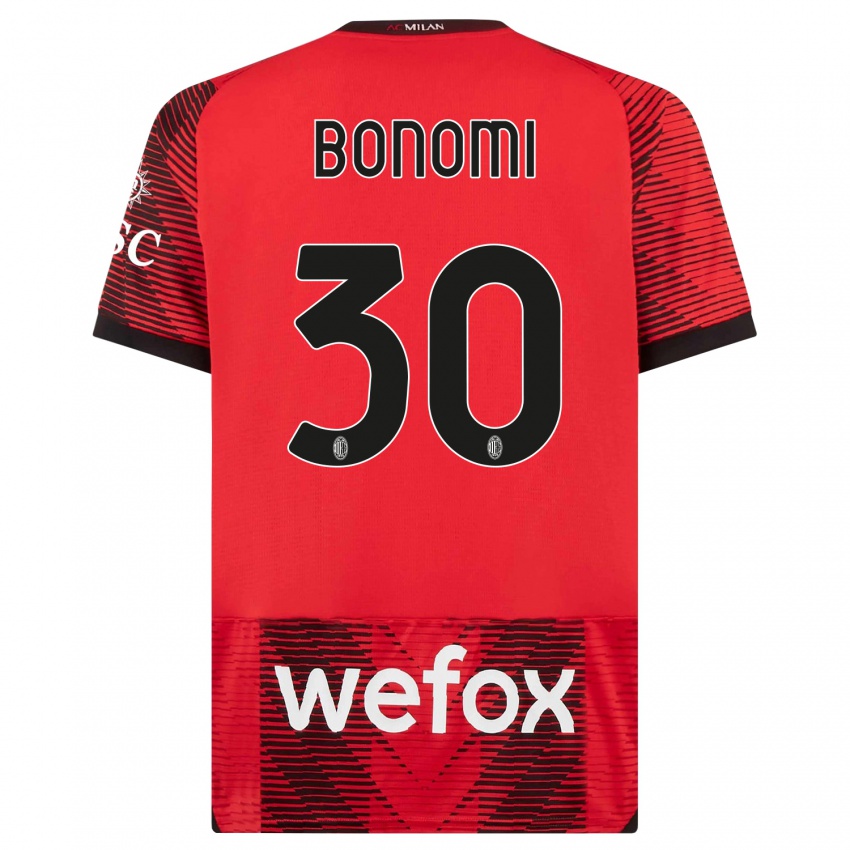 Herren Alessandro Bonomi #30 Rot Schwarz Heimtrikot Trikot 2023/24 T-Shirt Österreich
