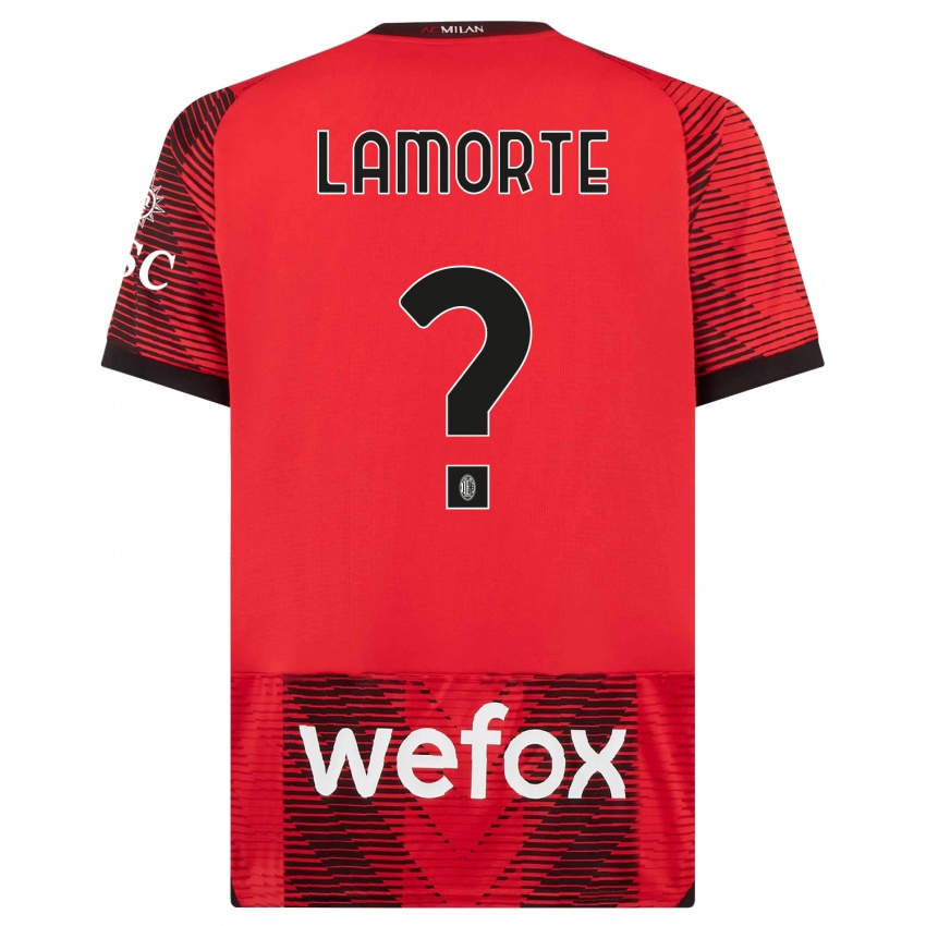 Herren Alessandro Lamorte #0 Rot Schwarz Heimtrikot Trikot 2023/24 T-Shirt Österreich