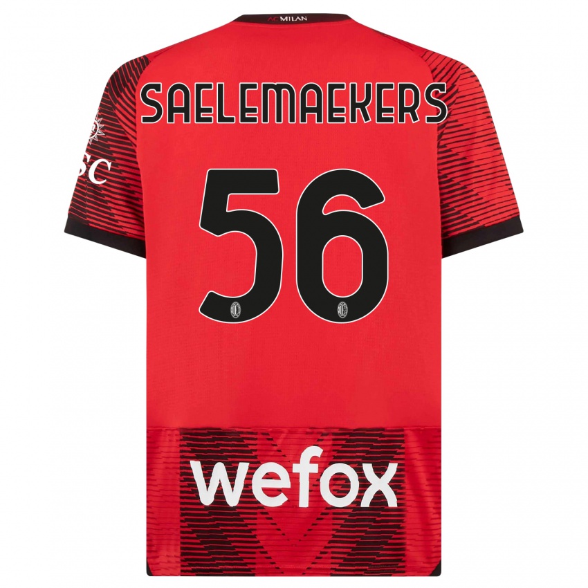 Herren Alexis Saelemaekers #56 Rot Schwarz Heimtrikot Trikot 2023/24 T-Shirt Österreich