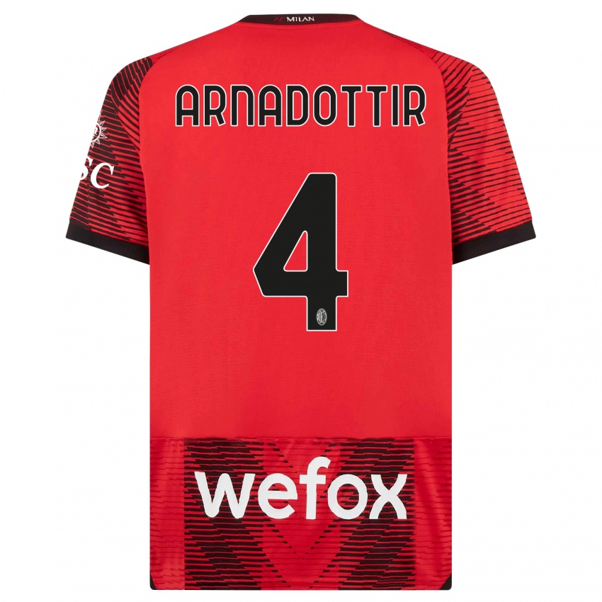 Herren Guony Arnadottir #4 Rot Schwarz Heimtrikot Trikot 2023/24 T-Shirt Österreich