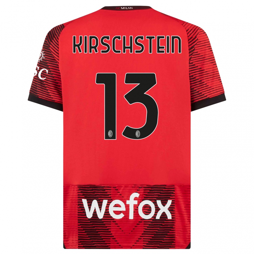 Herren Merle Kirschstein #13 Rot Schwarz Heimtrikot Trikot 2023/24 T-Shirt Österreich