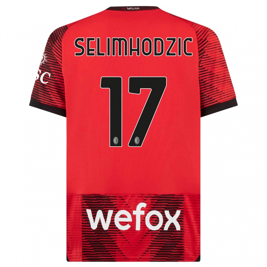 Herren Noa Selimhodzic #17 Rot Schwarz Heimtrikot Trikot 2023/24 T-Shirt Österreich