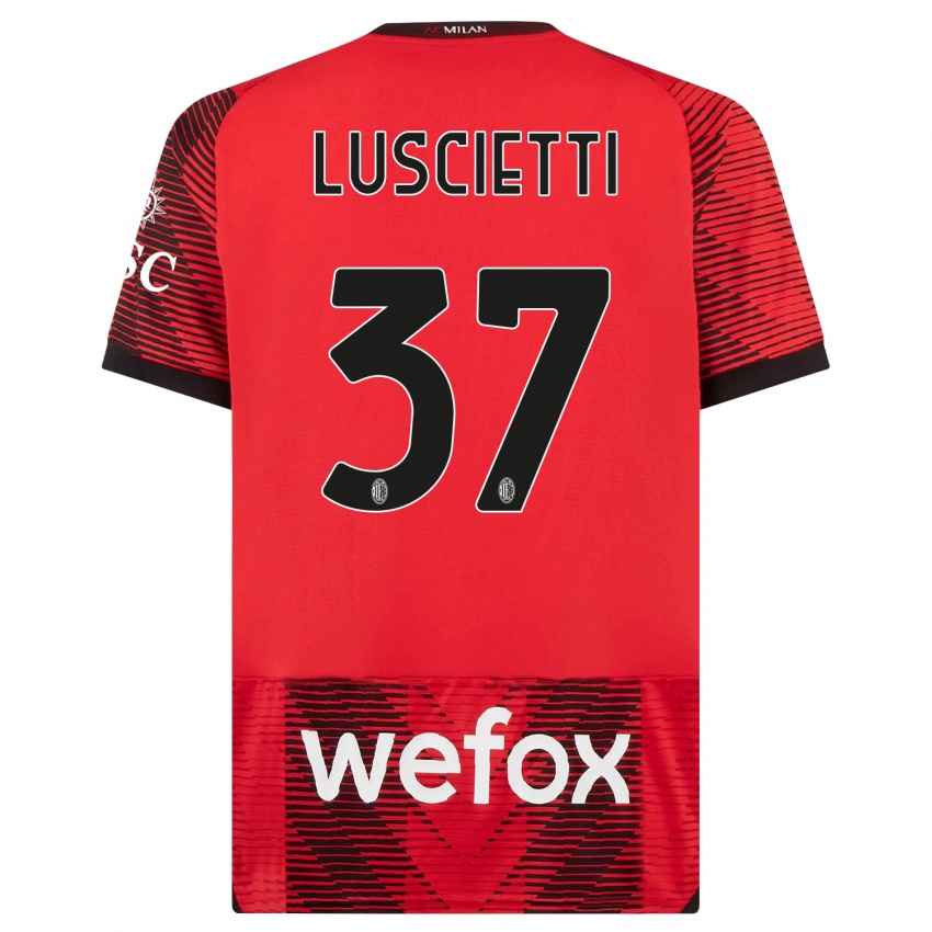 Herren Abebe Luscietti #37 Rot Schwarz Heimtrikot Trikot 2023/24 T-Shirt Österreich