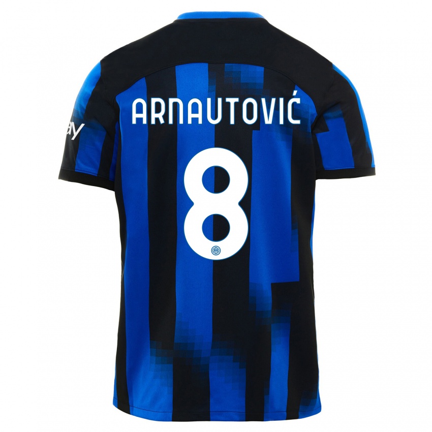 Herren Marko Arnautovic #8 Schwarz Blau Heimtrikot Trikot 2023/24 T-Shirt Österreich