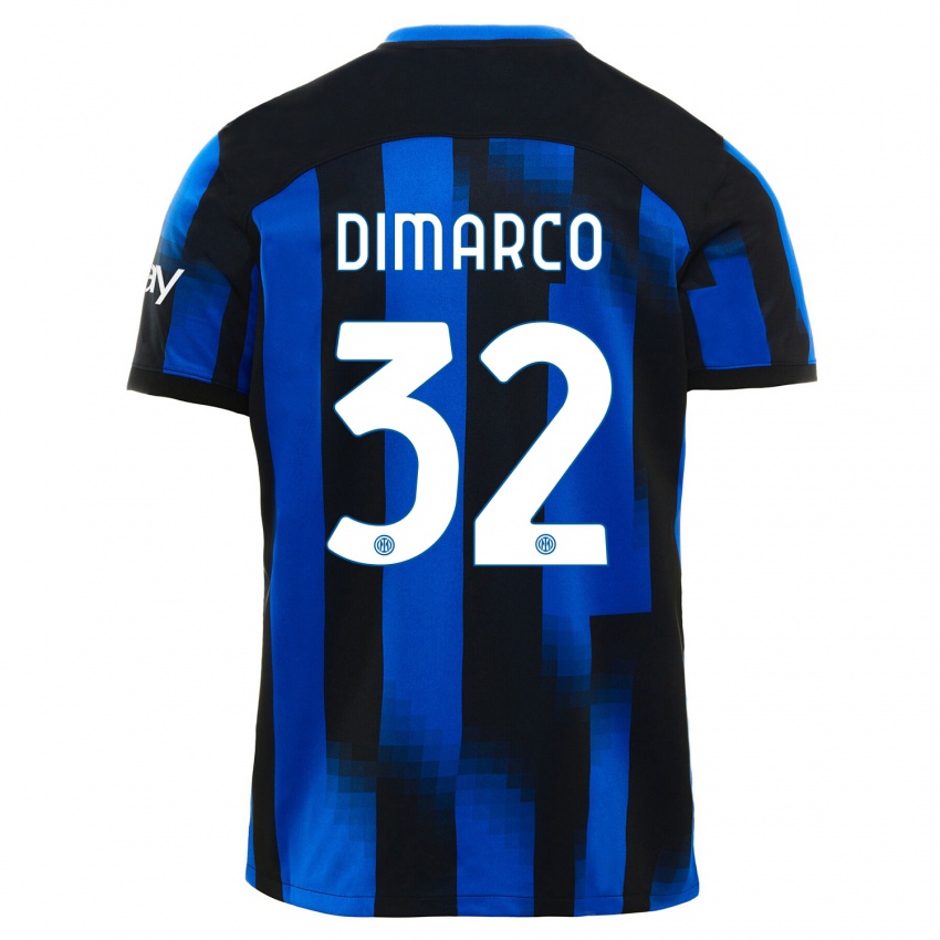 Herren Federico Dimarco #32 Schwarz Blau Heimtrikot Trikot 2023/24 T-Shirt Österreich