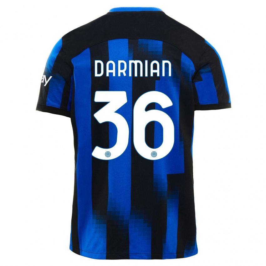 Herren Matteo Darmian #36 Schwarz Blau Heimtrikot Trikot 2023/24 T-Shirt Österreich