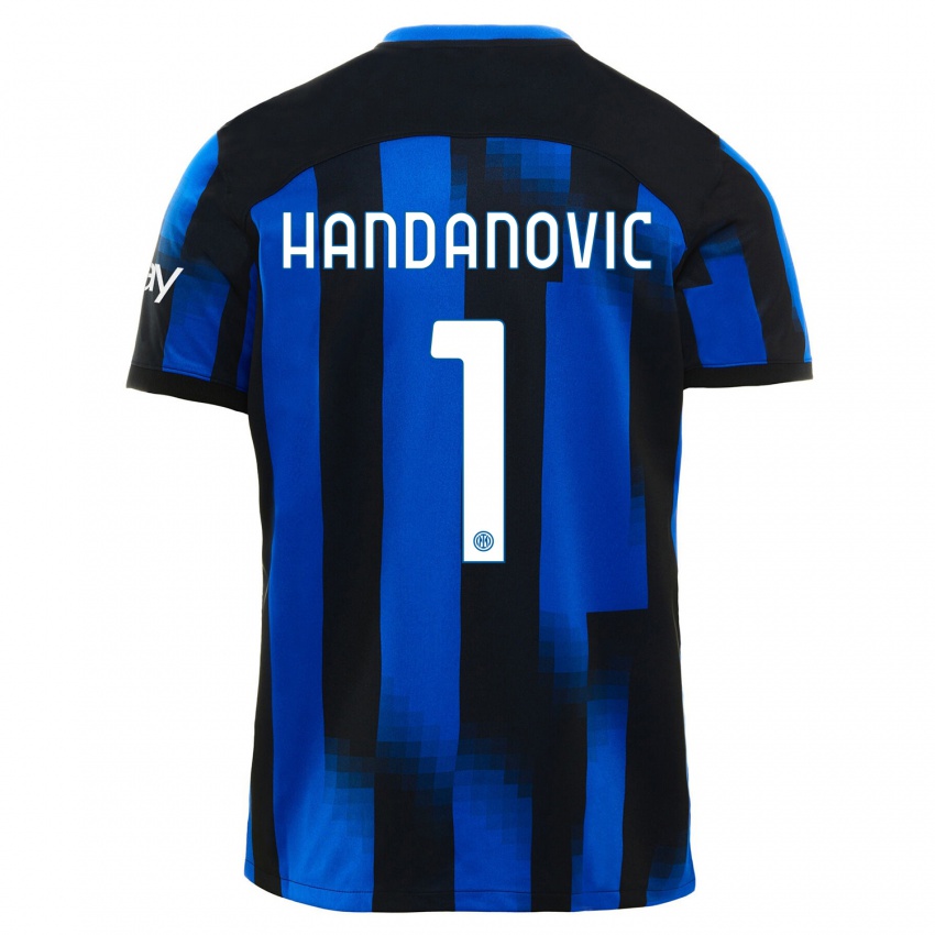 Herren Samir Handanovic #1 Schwarz Blau Heimtrikot Trikot 2023/24 T-Shirt Österreich