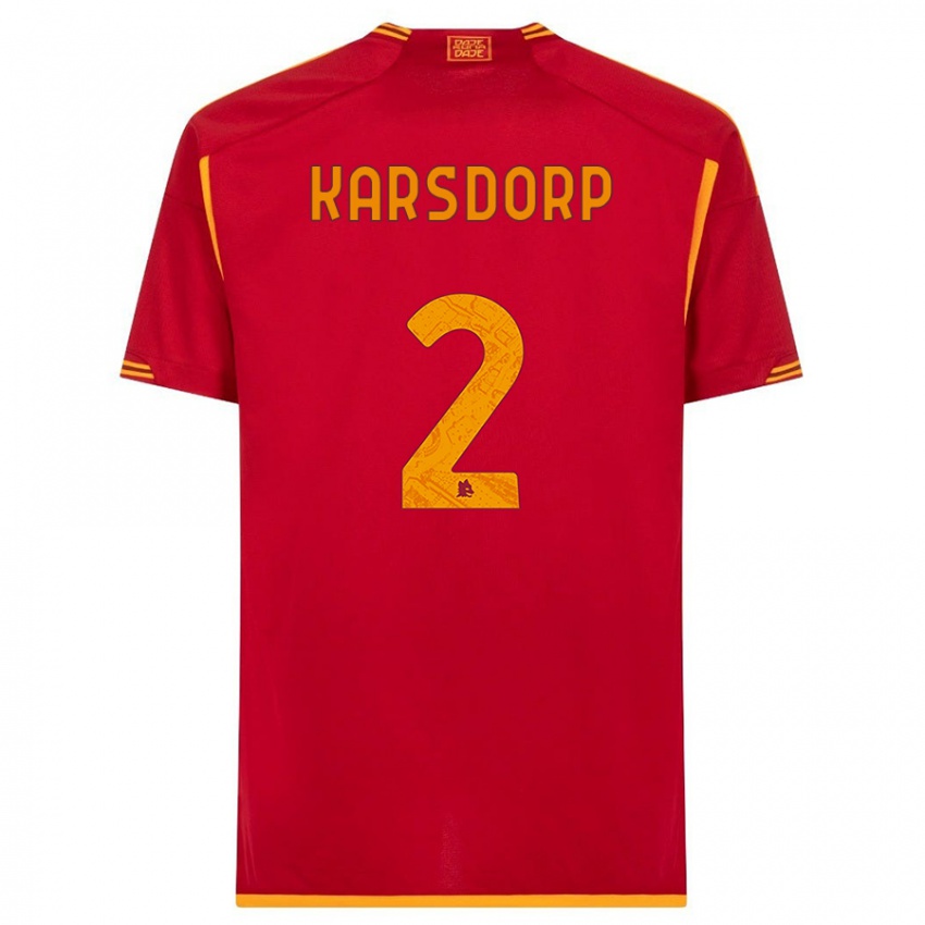 Herren Rick Karsdorp #2 Rot Heimtrikot Trikot 2023/24 T-Shirt Österreich