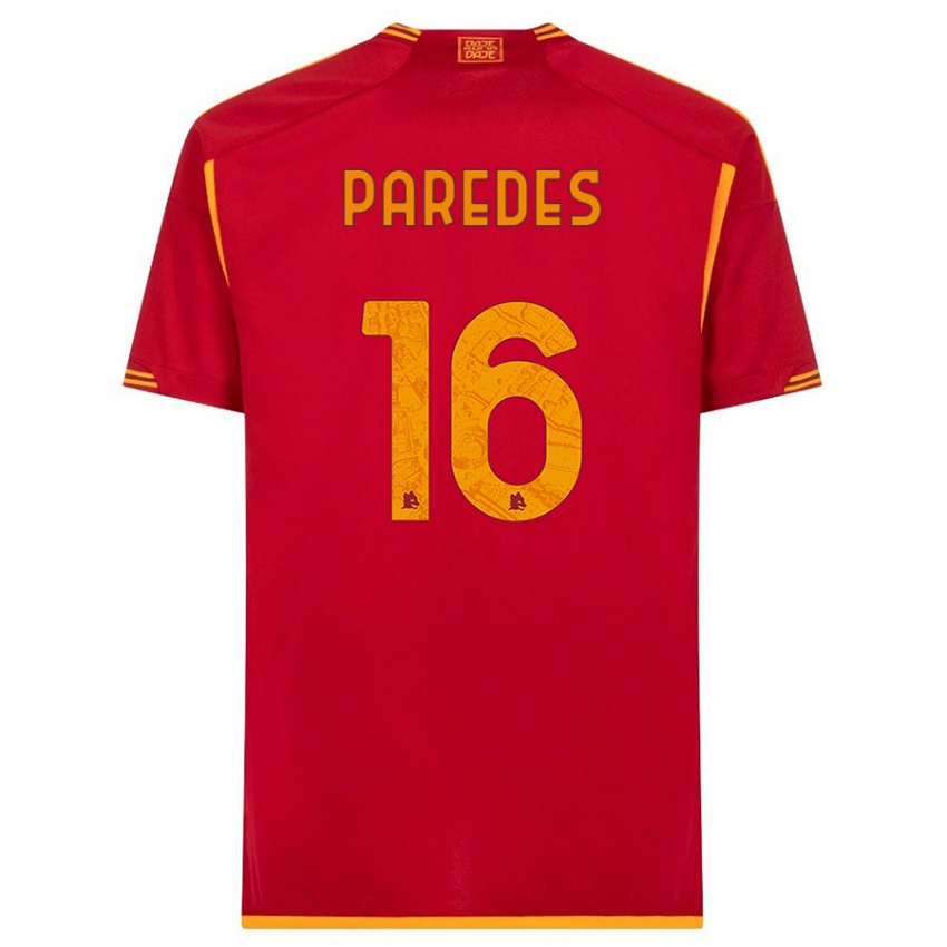 Herren Leandro Paredes #16 Rot Heimtrikot Trikot 2023/24 T-Shirt Österreich
