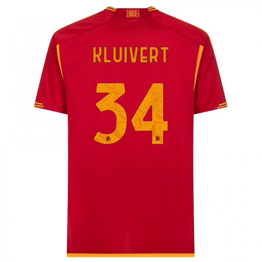 Herren Justin Kluivert #34 Rot Heimtrikot Trikot 2023/24 T-Shirt Österreich