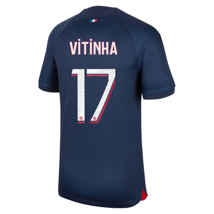 Herren Vitinha #17 Blau Rot Heimtrikot Trikot 2023/24 T-Shirt Österreich