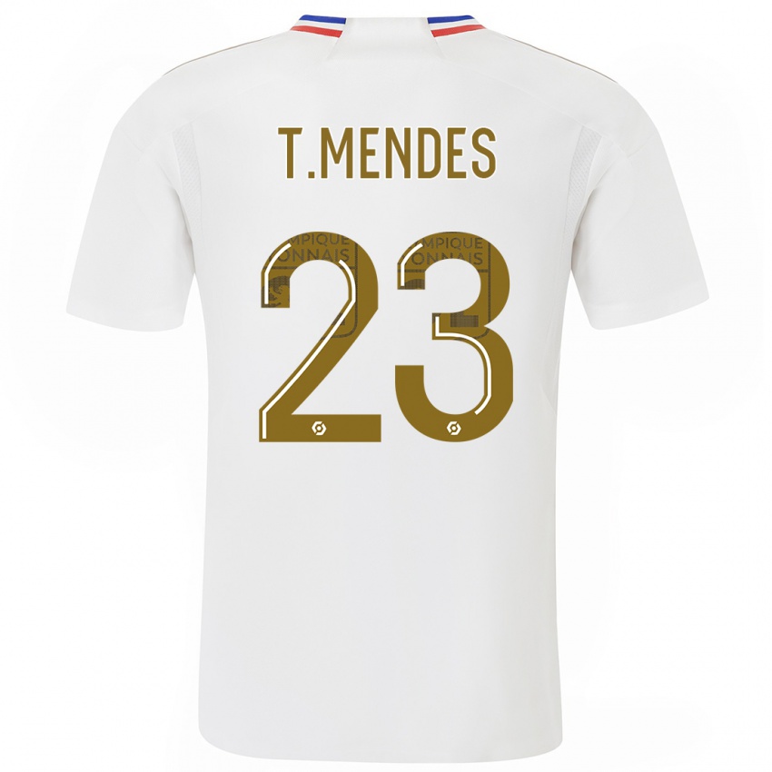 Herren Thiago Mendes #23 Weiß Heimtrikot Trikot 2023/24 T-Shirt Österreich