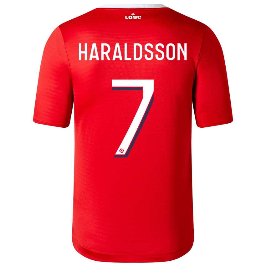 Herren Hákon Arnar Haraldsson #7 Rot Heimtrikot Trikot 2023/24 T-Shirt Österreich
