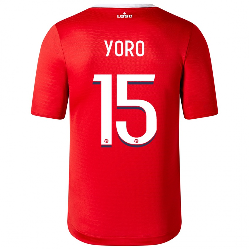 Herren Leny Yoro #15 Rot Heimtrikot Trikot 2023/24 T-Shirt Österreich