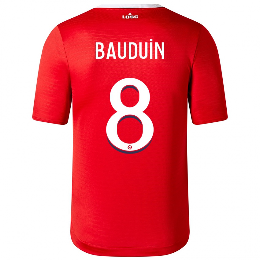 Herren Justine Bauduin #8 Rot Heimtrikot Trikot 2023/24 T-Shirt Österreich