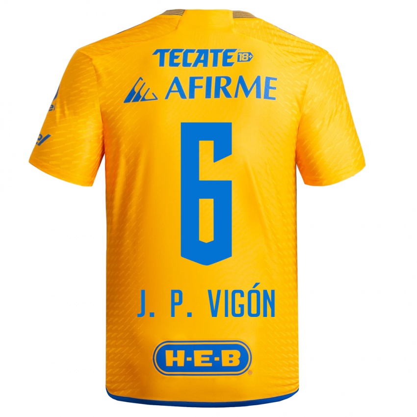 Herren Juan Pablo Vigon #6 Gelb Heimtrikot Trikot 2023/24 T-Shirt Österreich