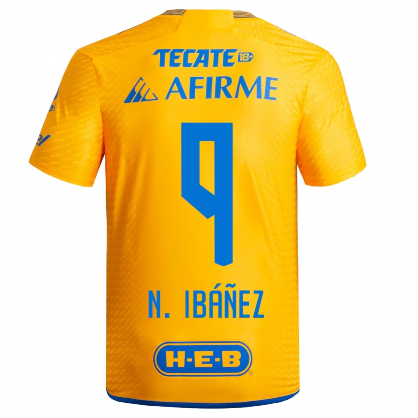 Herren Nicolás Ibáñez #9 Gelb Heimtrikot Trikot 2023/24 T-Shirt Österreich