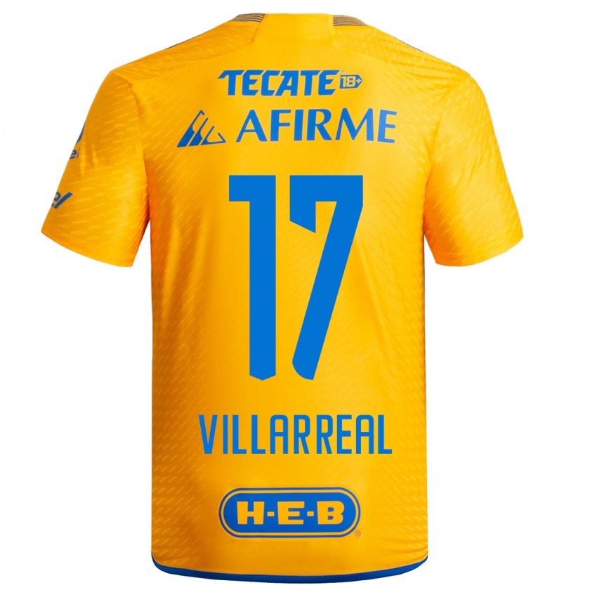 Herren Natalia Villarreal #17 Gelb Heimtrikot Trikot 2023/24 T-Shirt Österreich