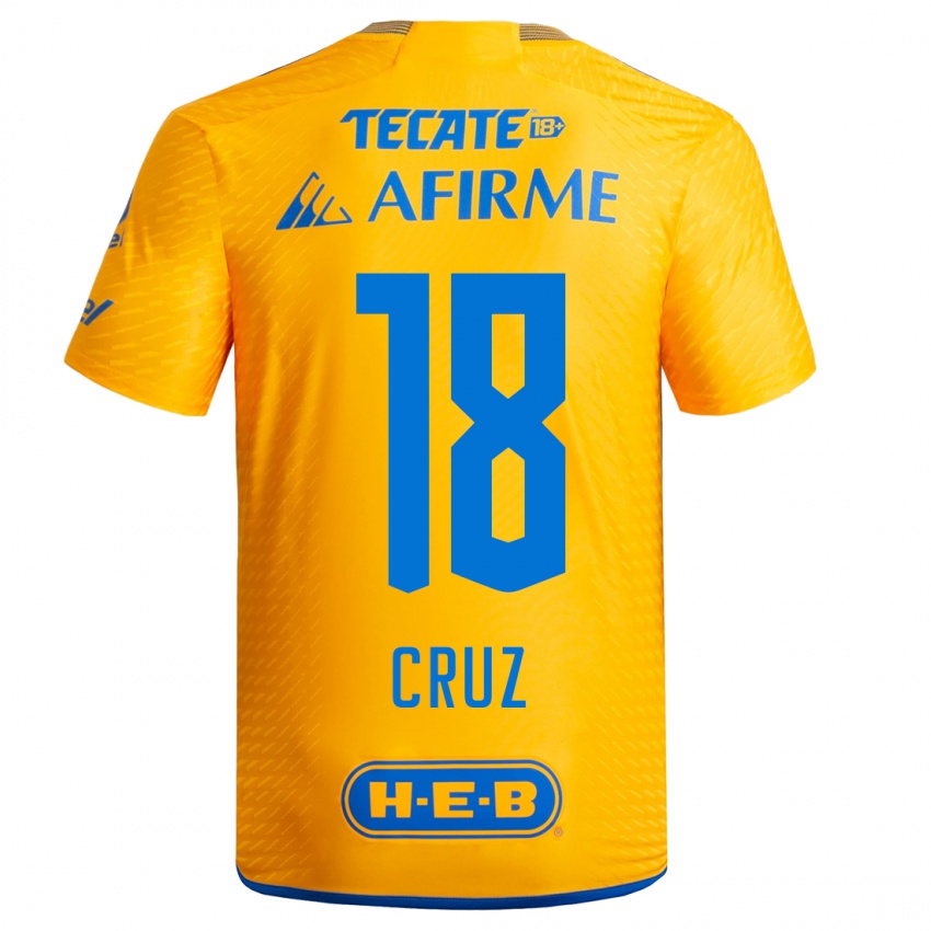 Herren Belen Cruz #18 Gelb Heimtrikot Trikot 2023/24 T-Shirt Österreich