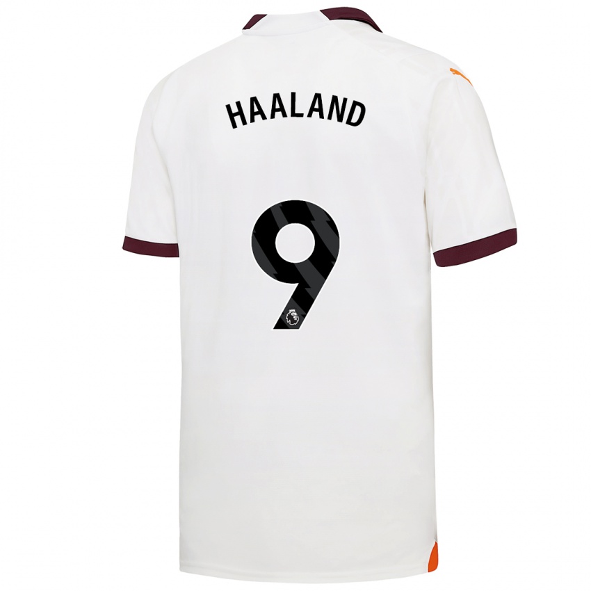 Herren Erling Haaland #9 Weiß Auswärtstrikot Trikot 2023/24 T-Shirt Österreich
