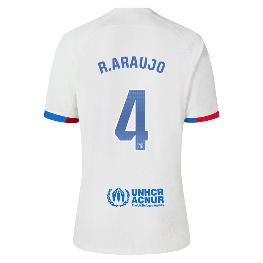 Herren Ronald Araujo #4 Weiß Auswärtstrikot Trikot 2023/24 T-Shirt Österreich
