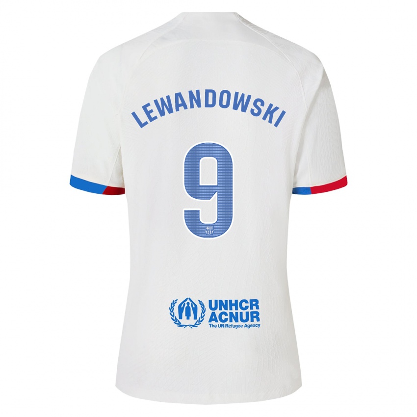 Herren Robert Lewandowski #9 Weiß Auswärtstrikot Trikot 2023/24 T-Shirt Österreich