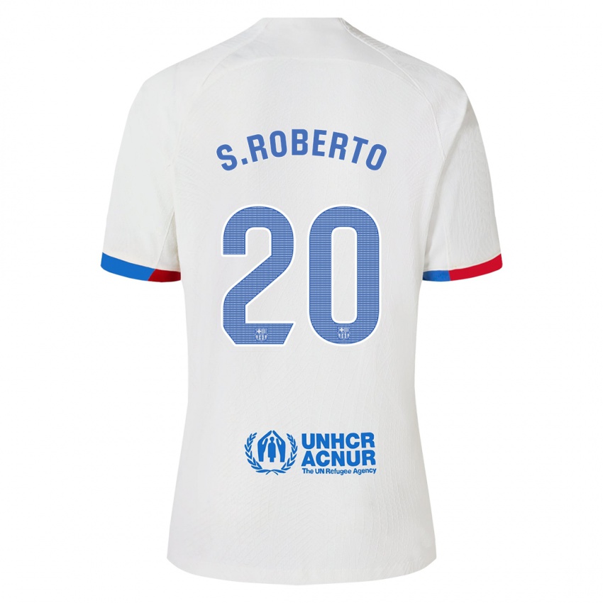 Herren Sergi Roberto #20 Weiß Auswärtstrikot Trikot 2023/24 T-Shirt Österreich