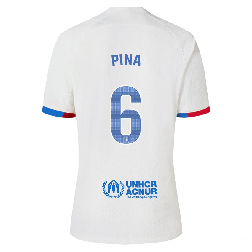 Herren Claudia Pina #6 Weiß Auswärtstrikot Trikot 2023/24 T-Shirt Österreich